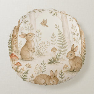 Launischer Wald Waldtiere Baby Rundes Kissen