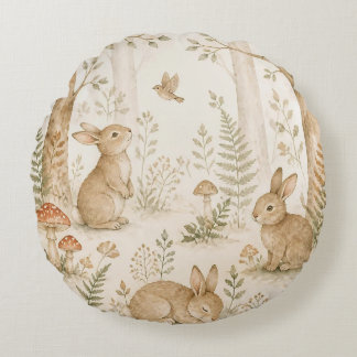 Launischer Wald Waldtiere Baby  Rundes Kissen