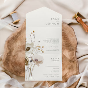 Launischer Wildblumenstrauß Siegel und Senden All In One Einladung