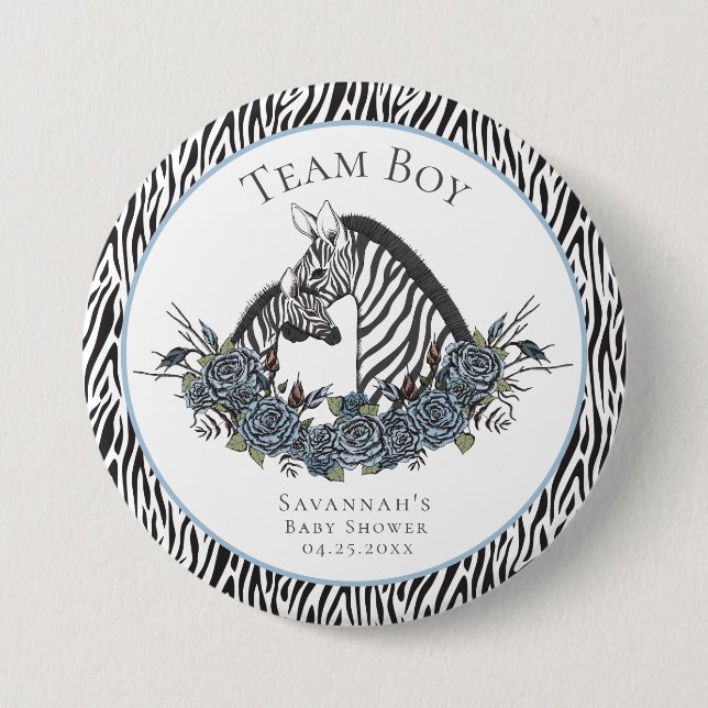 Launischergotisch Zebrasafari-Team Junge Französis Button (Vorderseite)