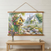 Launisches Cottage-Garten-Vogelhaus Bach