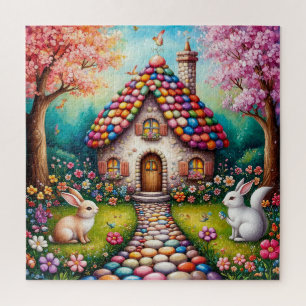 Launisches Cottage mit Kaninchen Puzzle