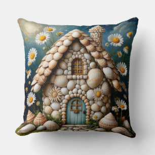 Launisches Cottage mit lebendigem Blumengarten Kissen