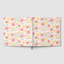 Launisches Florales Gästebuch mit Wasserfarben