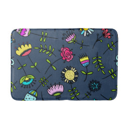 Launisches florales Muster Art Design Badematte