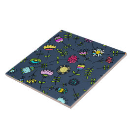 Launisches florales Muster Art Design Fliese