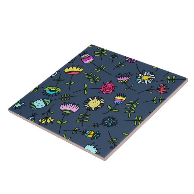 Launisches florales Muster Art Design Fliese (Seite)