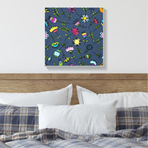 Launisches florales Muster Art Design Leinwanddruck