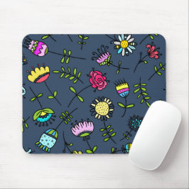 Launisches florales Muster Art Design Mousepad