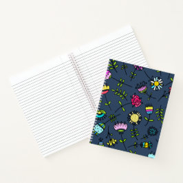 Launisches florales Muster Art Design Notizbuch