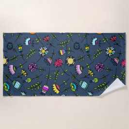 Launisches florales Muster Art Design Strandtuch