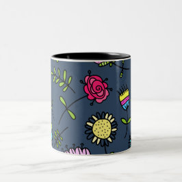 Launisches florales Muster Art Design Zweifarbige Tasse