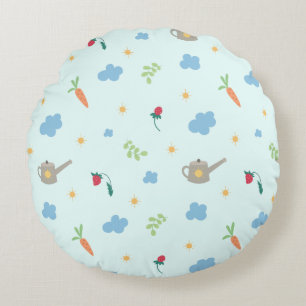 Launisches Gartenmuster Rundes Kissen