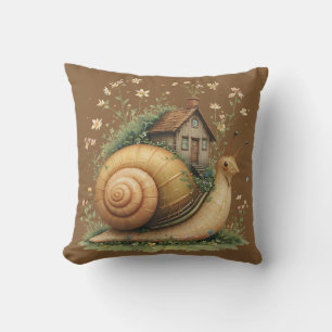Launisches Haus Schneckenhaus Cottagecore Natur Kissen