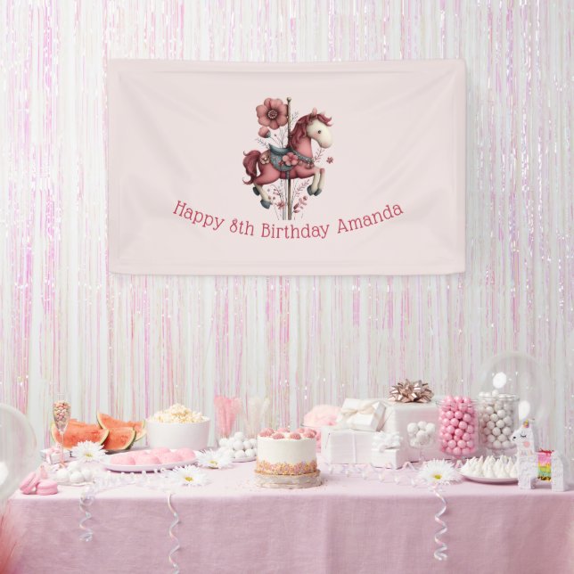 Launisches Karussellpferd Bild Geburtstag Banner (Party)
