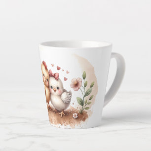 Launisches Küken-Duo Cottagecore Aquarell Milchtasse