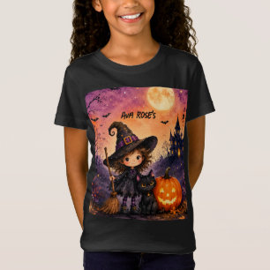 Launisches Mädchen Hexe Halloween Geburtstagsfeier T-Shirt