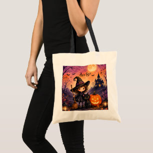 Launisches Mädchen Hexe Halloween Geburtstagsfeier Tragetasche