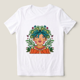 Launisches Mädchen mit Blumenkrone Tri-Blend Shirt