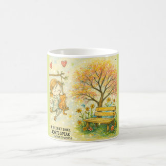 Launisches Mädchen und Orange Katze Garten Tasse