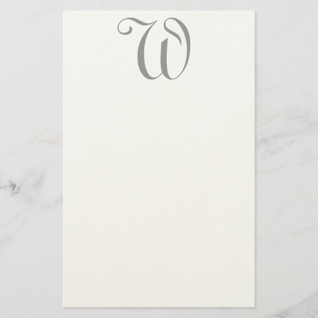 Launisches Monogramm-Filz-Briefpapier W Editable Briefpapier (Vorderseite)