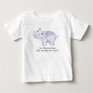 Launisches Nilpferd - Wasserfarbdruck Baby T-shirt