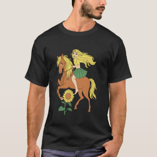 Launisches Pferd und Blumenmähne T-Shirt