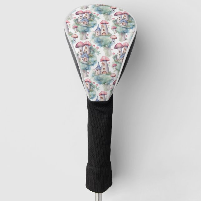 Launisches Pilzhäuschen-Muster (10) Golf Headcover (Vorderseite)