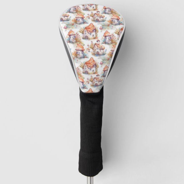 Launisches Pilzhäuschen-Muster (9) Golf Headcover (Vorderseite)