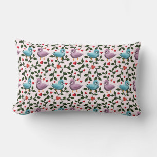 Launisches Schwan-Blumenmuster Lendenkissen