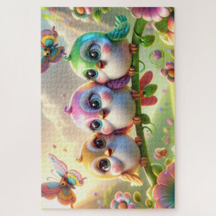 Launisches Trio der Frühlingsliedvögel Puzzle