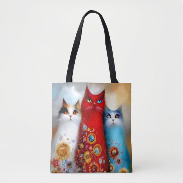 Launisches Trio von Katzen (Vorderseite)