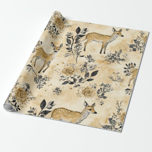 Launisches Waldreh-Muster Geschenkpapier