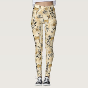 Launisches Waldreh-Muster Leggings