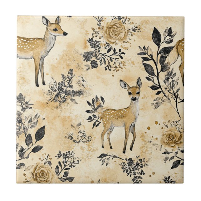 Launisches Waldrehmuster Fliese (Vorderseite)