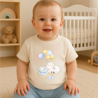 Launisches Wasserfarben-Lamm-Geburtstags-T-Shirt f
