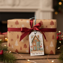 Launisches Weihnachtshäuschen-Geschenk-Anhänger