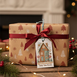 Launisches Weihnachtshäuschen-Geschenk-Anhänger Geschenkanhänger