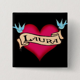 Laura - kundenspezifische Herz-Tätowierungs-T - Button