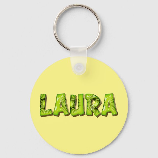 Laura Name Kiwi Design Schlüsselger Schlüsselanhänger (Vorderseite)