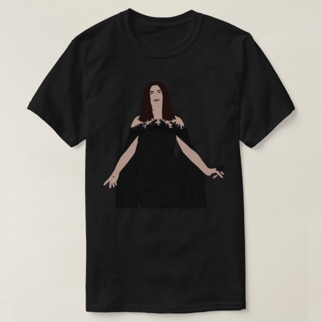 Laura Pausini - Schwarz-Dress-Aufkleber T-Shirt (Design vorne)