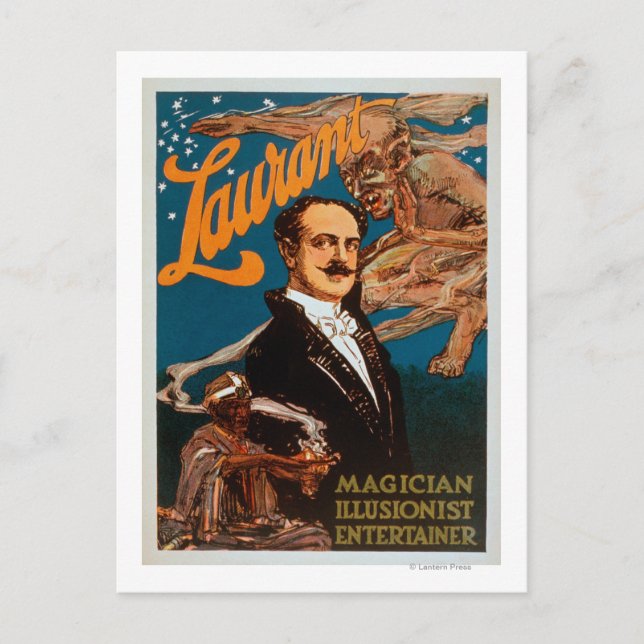 Laurant Magician, Illusionist, Entertainer Magic Postkarte (Vorderseite)