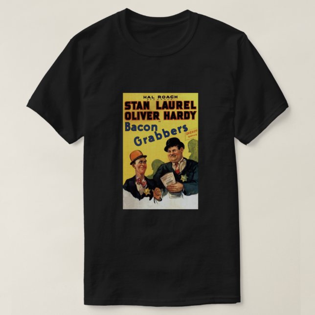 Laurel and Hardy. Bacon Grabbers. Movie Poster. Cl T-Shirt (Design vorne)
