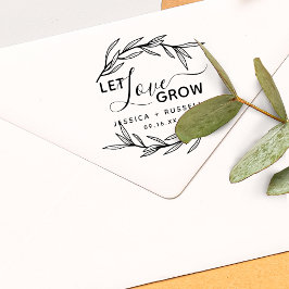 Laurel Blätter Ließ Liebe Grow Wedding Gummistempel