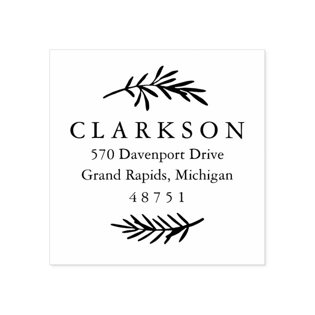 Laurel Branch Custom Rücksendeadresse Briefmarke Gummistempel (Prägung)