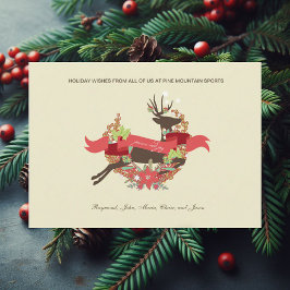 Laurel Deer Peace and Joy Corporate Card Feiertagskarte