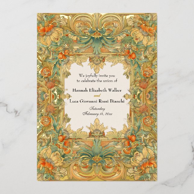 Laurel & Filigree Verzauberung Folieneinladung (Vorderseite)