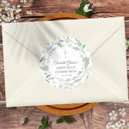 Laurel Garland Silver First Heilige Kommune Runder Aufkleber