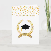 Laurel & Gold Confetti Abschluss Card