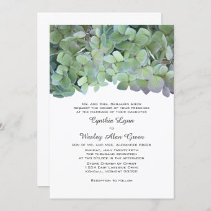 Laurel Green Hydrangea Hochzeit traditionelle Einl Einladung
